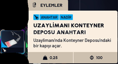 UZAYLİMANI KONTEYNER DEPOSU ANAHTARI MAVİ 