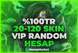 VALORANT 20-120 SKIN VİP RANDOM HESAP