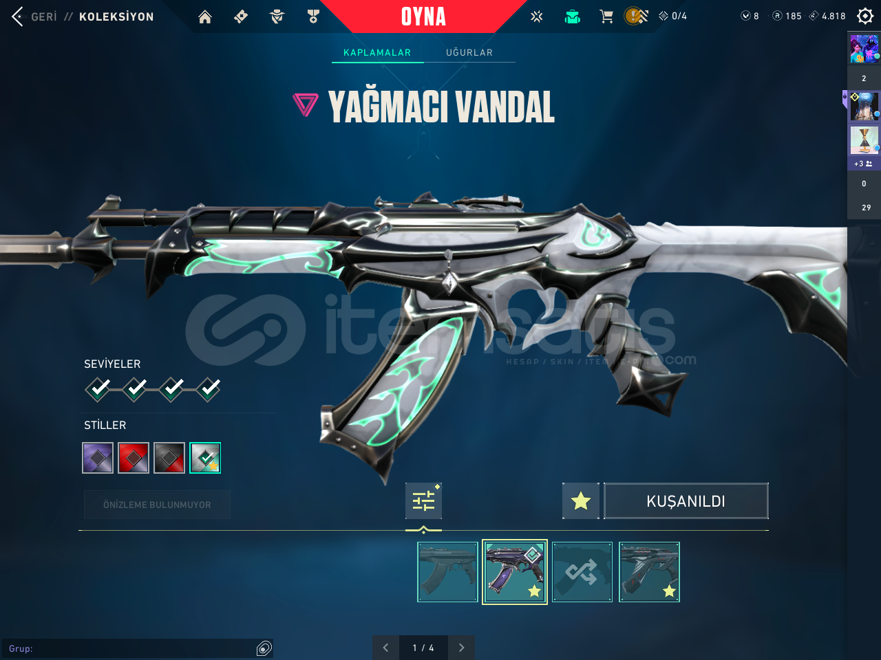 Valorant 3 skinli hesap  Valorant 3 skinli hesap
