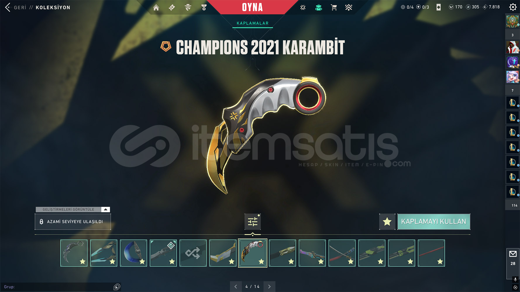 Valorant 390 - TR LoL 555 Kostümlü Tek Hesap Valorant 390 - TR LoL 555 Kostümlü Tek Hesap