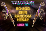 Valorant 50-300 skin random hesap + Garanti