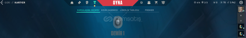 VALORANT DEMİR 1 MAİL DEĞİŞEN ½100 TR HESAP