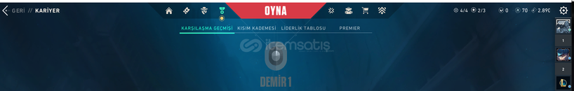 VALORANT DEMİR 1 MAİL DEĞİŞEN ½100 TR HESAP