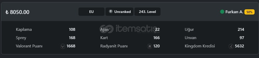 VALORANT DOLU HESAP VALORANT DOLU HESAP