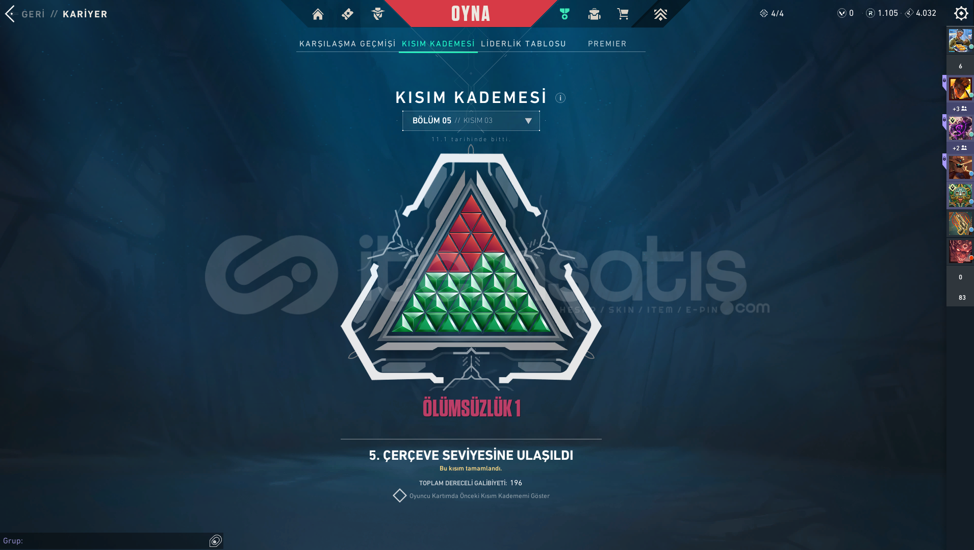 Immortal 1 Peak lvl 732 Immortal 1 Peak lvl 732