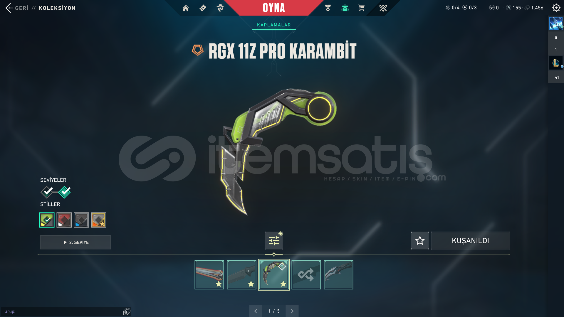 Valorant hesap 3 bıcak rgx karambıt Valorant hesap 3 bıcak rgx karambıt