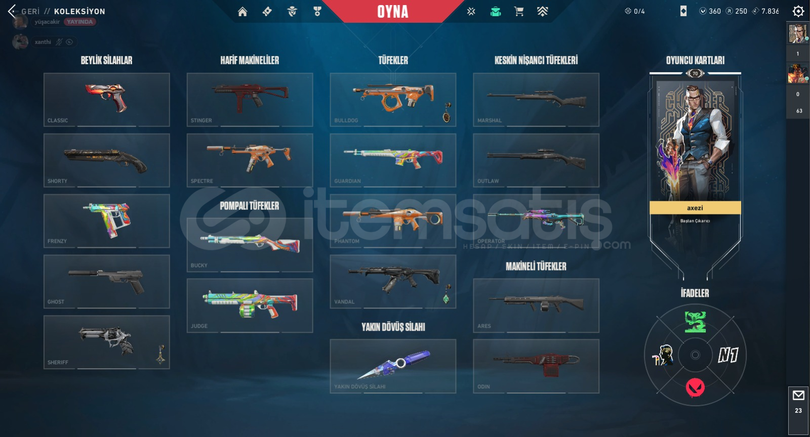 Valorant (İmmo 1) + LoL (Full Champ & 93 skin) Valorant (İmmo 1) + LoL (Full Champ & 93 skin)