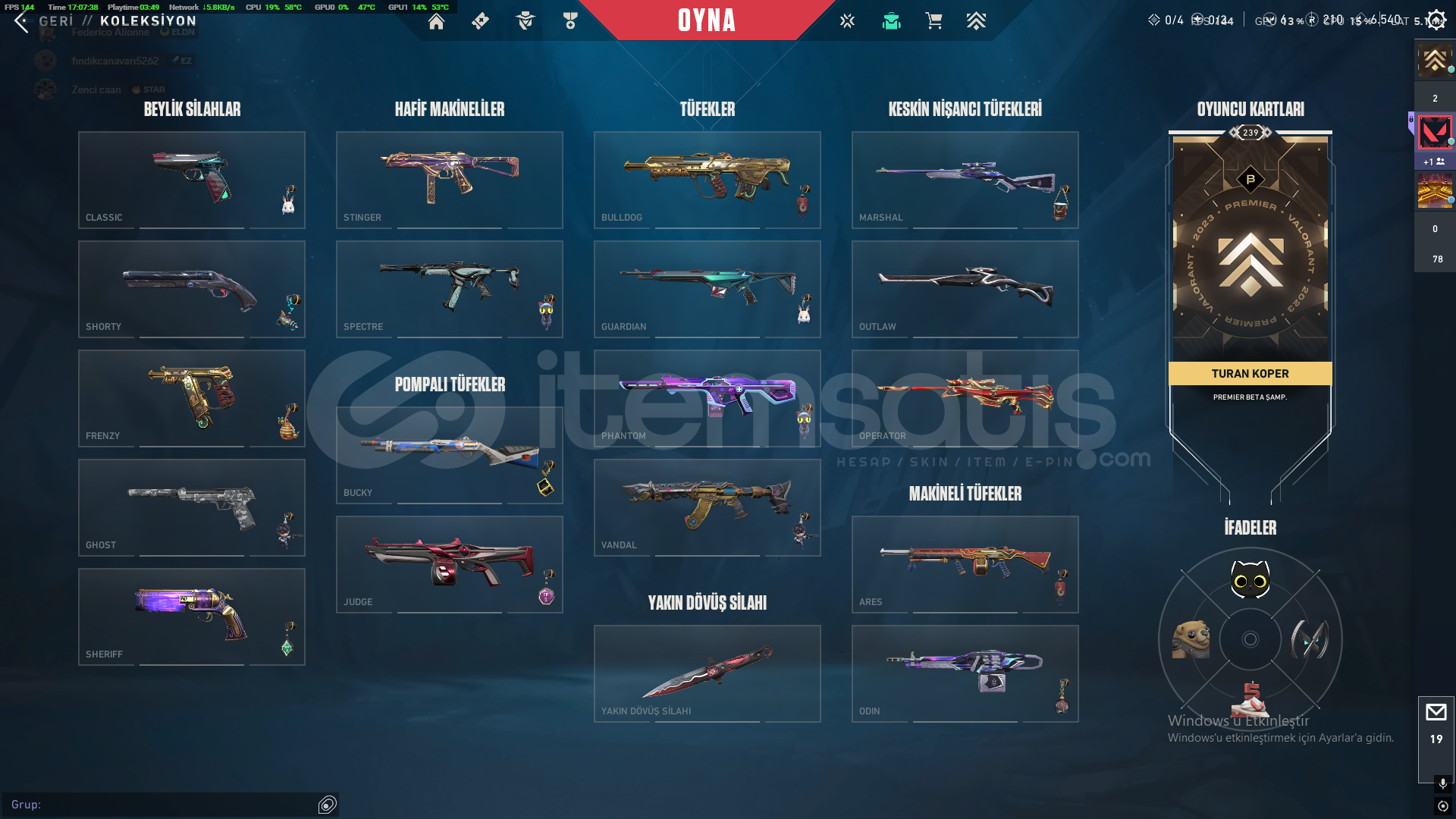 Valorant mainlemelik full+full Hesap  Valorant mainlemelik full+full Hesap