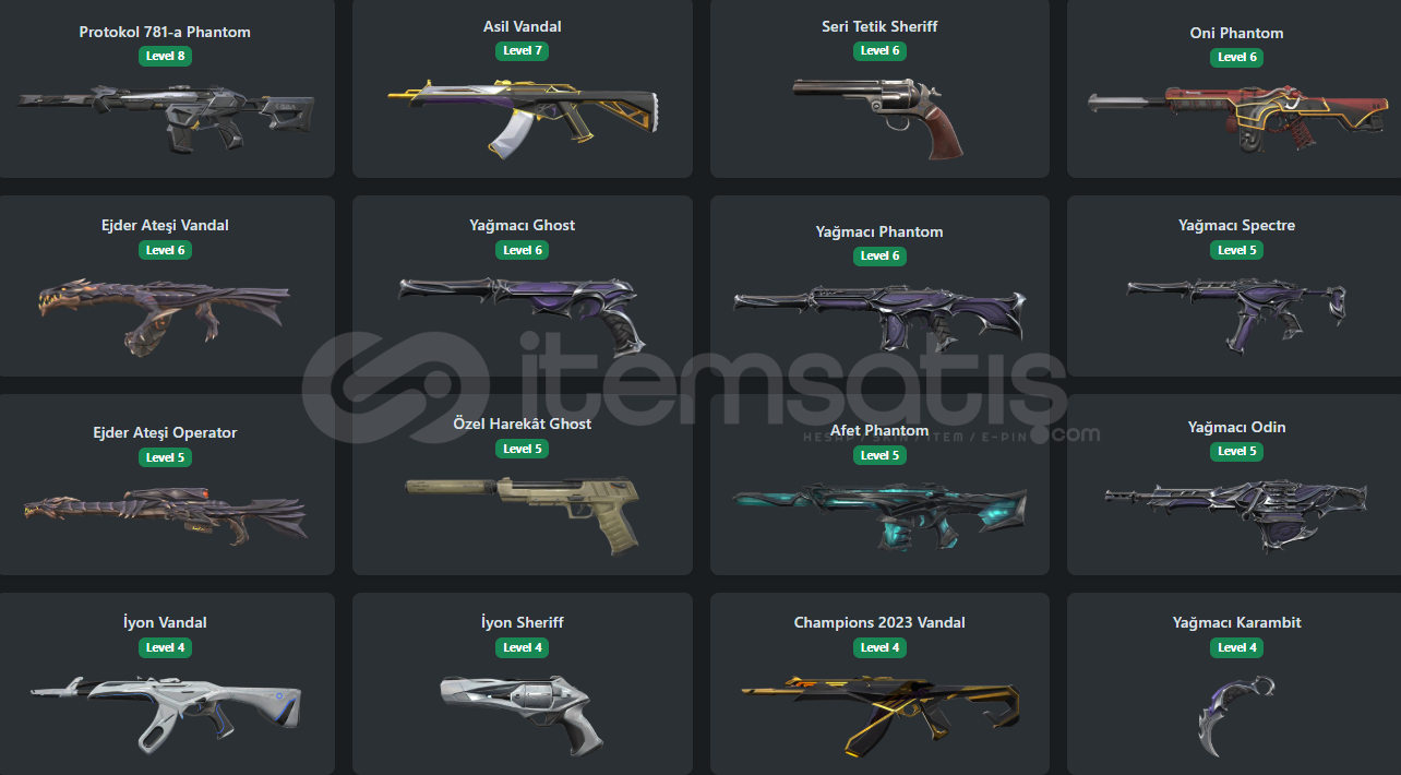 VALORANT YÜCELİK 1 HESAP BOL SKINLI VALORANT YÜCELİK 1 HESAP BOL SKINLI