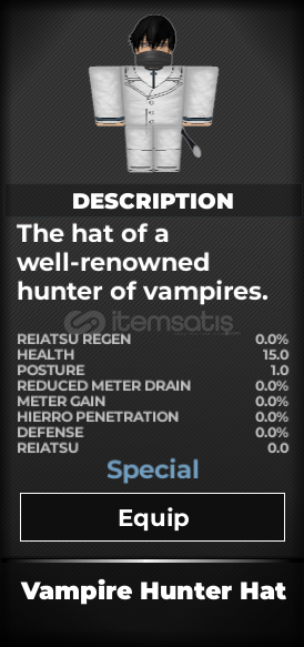 Vampire Hunter Hat | Type://Soul