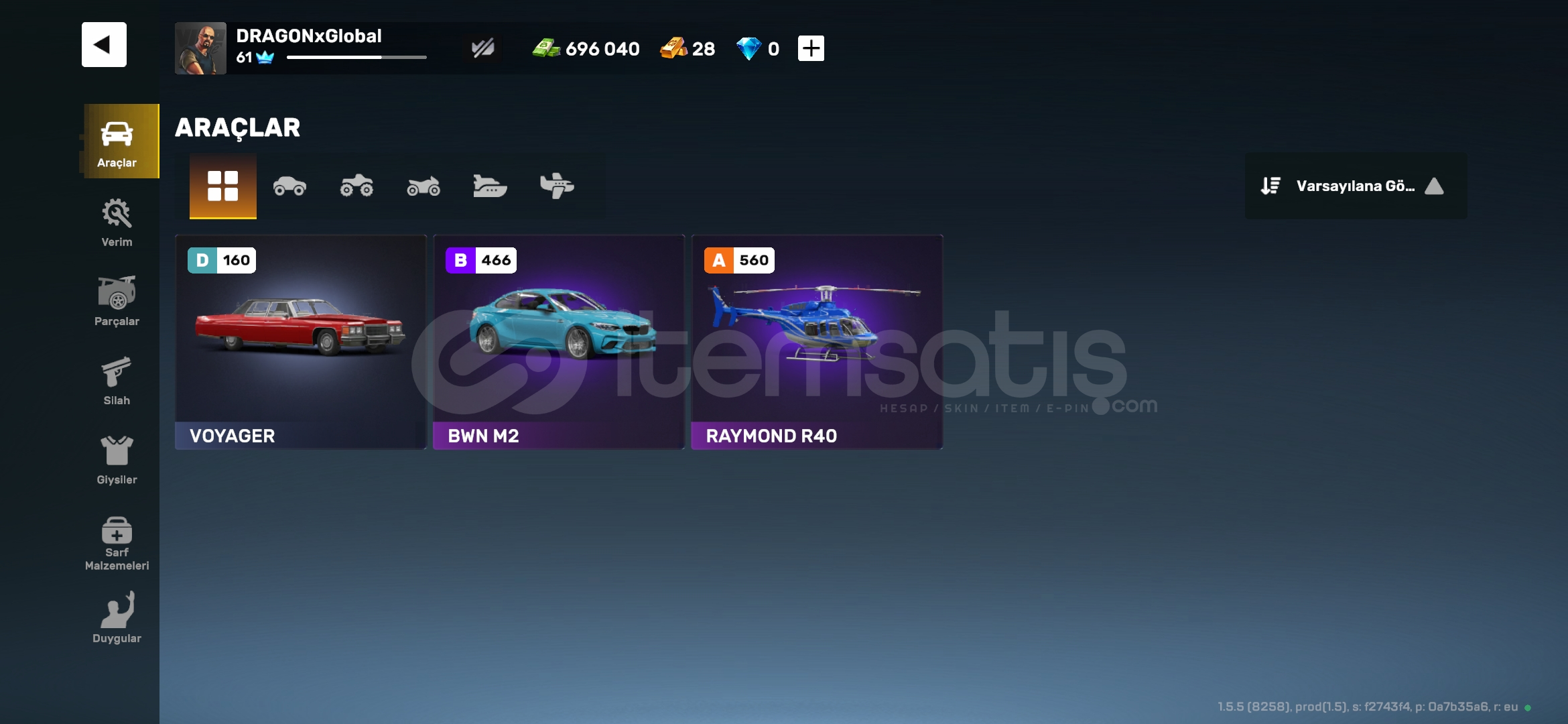 Seviyeli Vice City hesabı uyguna Seviyeli Vice City hesabı uyguna