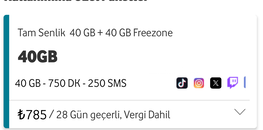 VODAFONE 40+40GB
