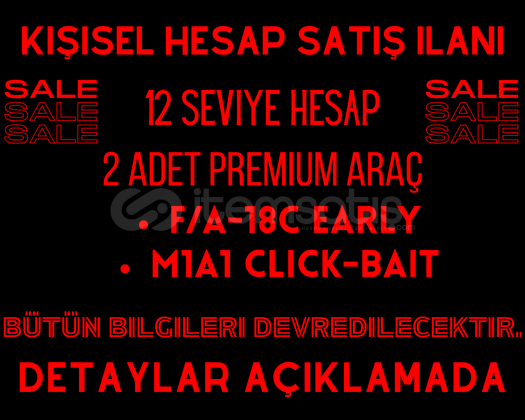 War Thunder 12 Level 2 Premium Araçlı Hesap War Thunder 12 Level 2 Premium Araçlı Hesap