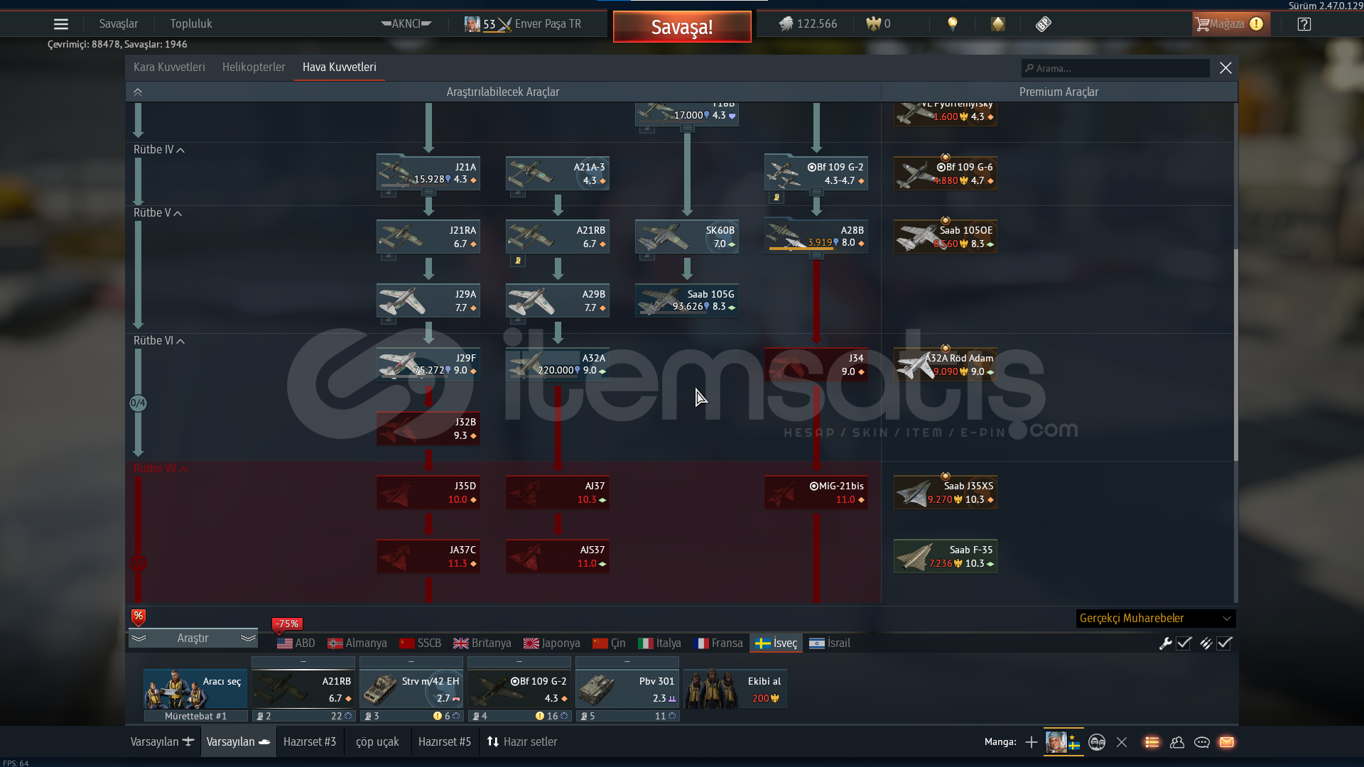 War Thunder A10 vs F4S TİER VIII amerika  War Thunder A10 vs F4S TİER VIII amerika