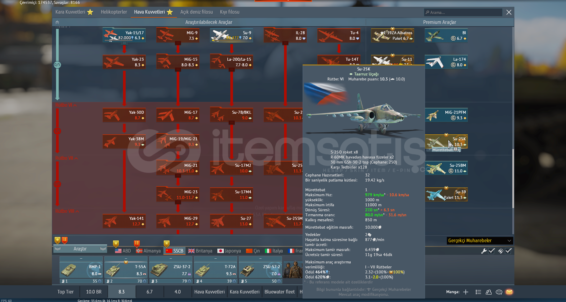 War Thunder Hesabı | Rusya Rank VII + Premium War Thunder Hesabı | Rusya Rank VII + Premium