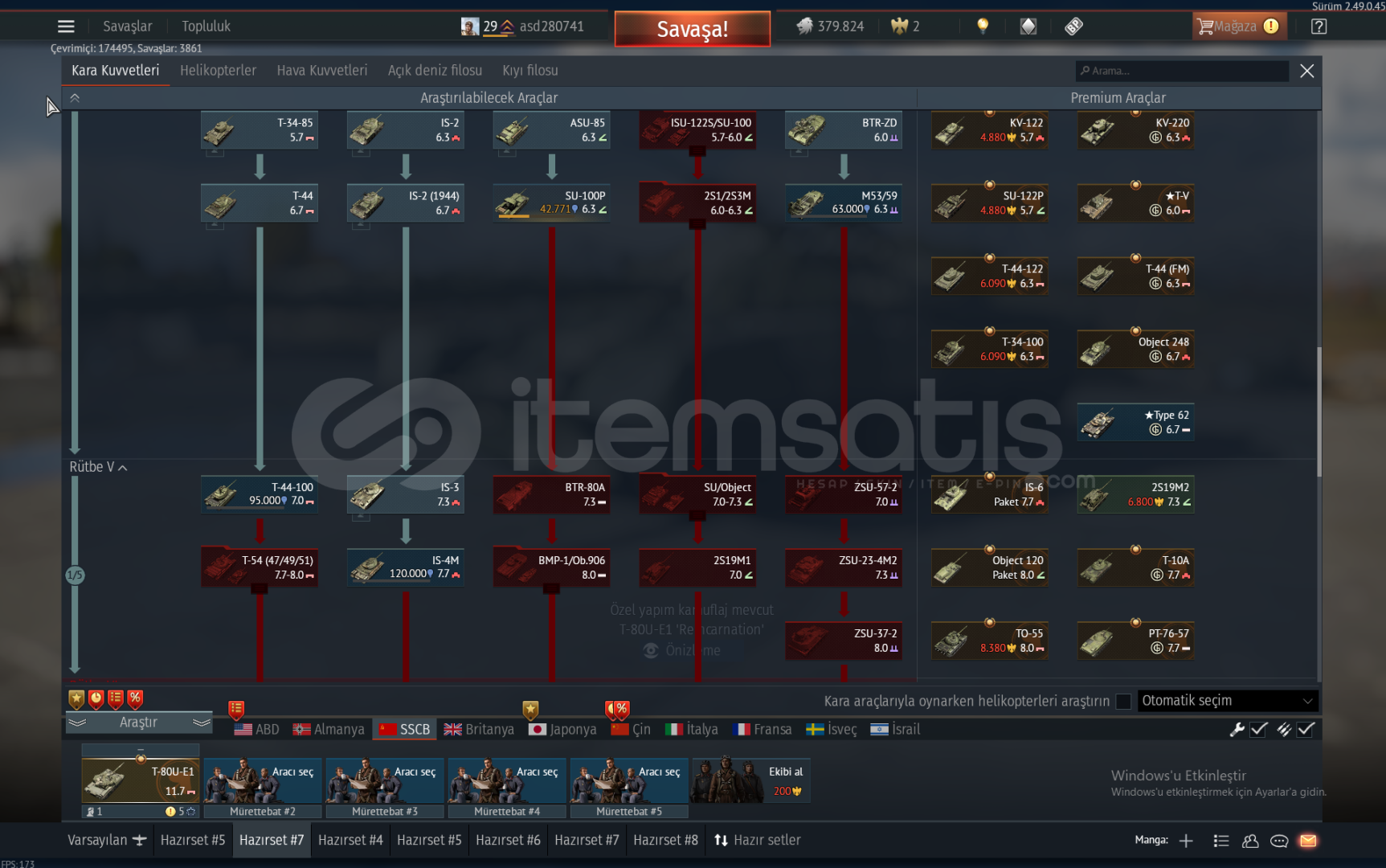WAR THUNDER PREMİUMLU ACİL SATILIK HESAP WAR THUNDER PREMİUMLU ACİL SATILIK HESAP