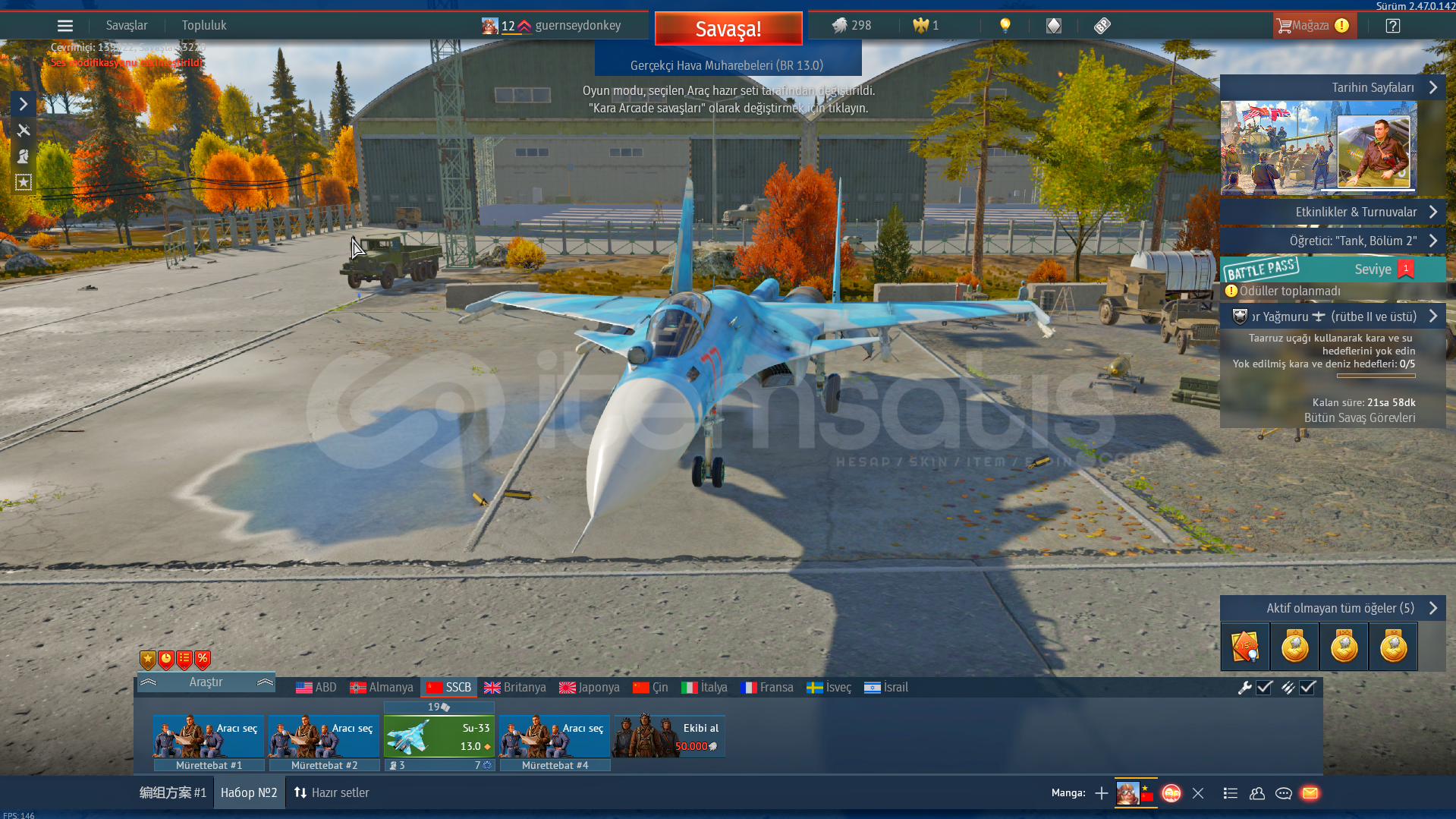 WAR THUNDER SU33 HESAP  WAR THUNDER SU33 HESAP