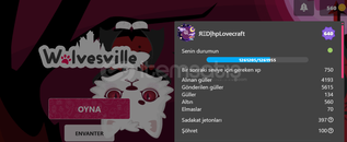 WOLVESVİLLE SATILIK HESAP 397 SADAKAT PUANI