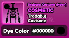 World Zero 000 Skeleton Costume (Neon)