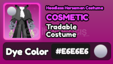 World Zero E6 Headless Horseman Costume