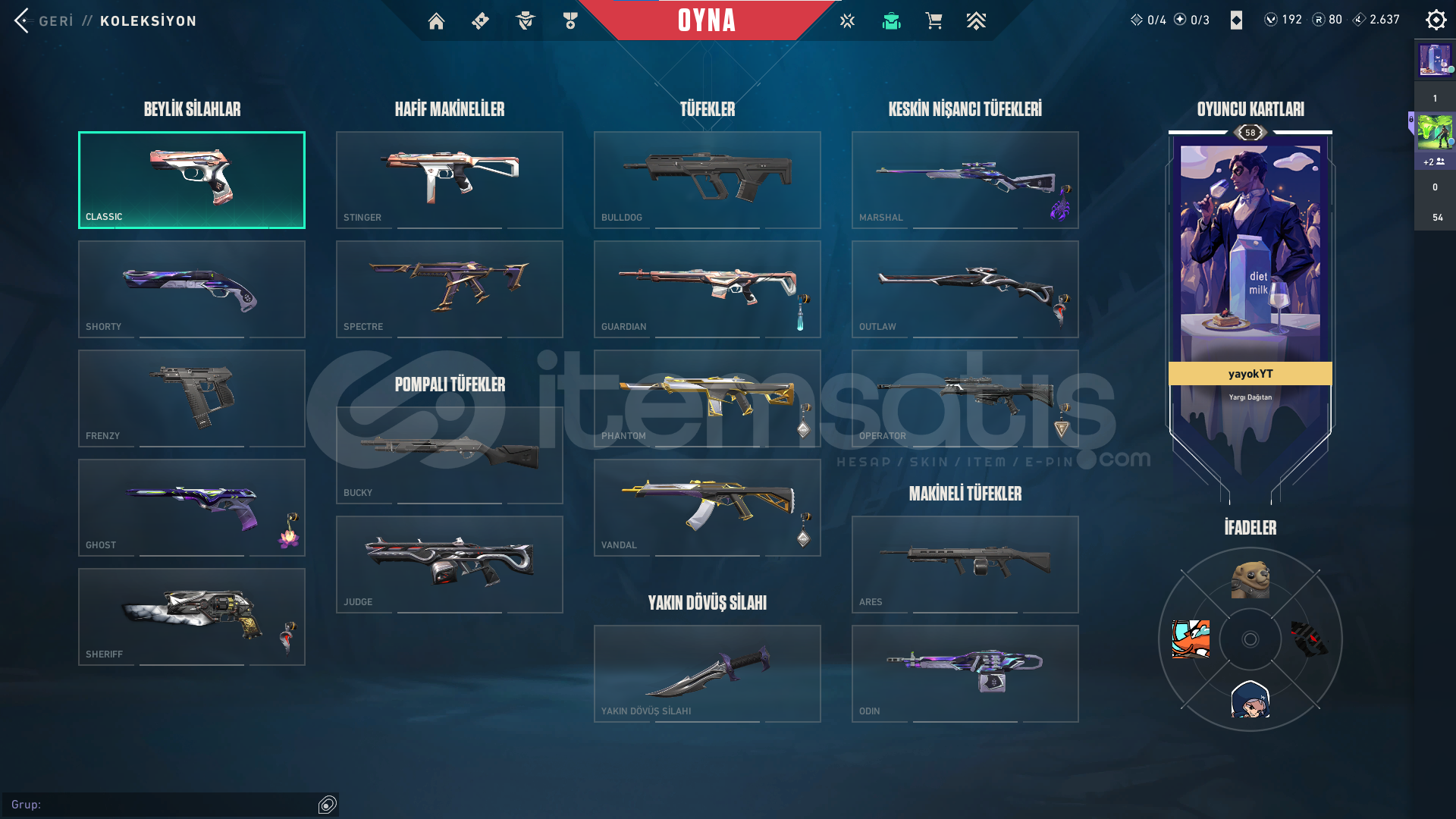 5 skin ve 1 bıçak 5 skin ve 1 bıçak