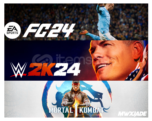 WWE 2K24 + EA Sports FC 24 + Mortal Kombat 1 WWE 2K24 + EA Sports FC 24 + Mortal Kombat 1