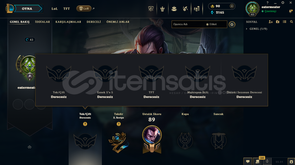 YASUO-ZED MAINLERE ÖZEL-43 LEVEL-13 SKIN YASUO-ZED MAINLERE ÖZEL-43 LEVEL-13 SKIN