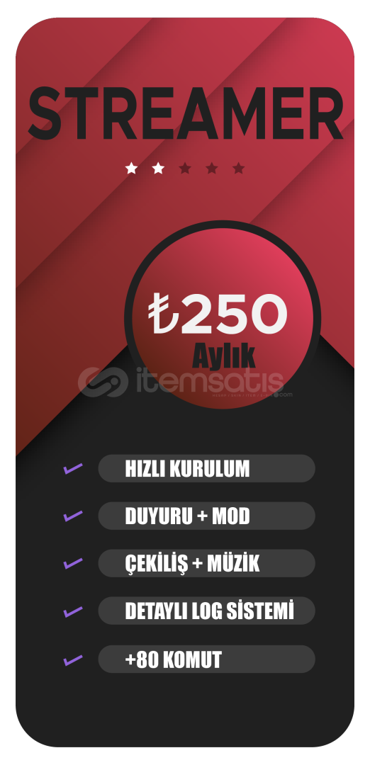 Yayıncı Sunucusu İçin DİSCORD BOT Yayıncı Sunucusu İçin DİSCORD BOT