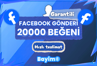 FACEBOOK 20.000 GÖNDERİ BEĞENİ / GARANTİLİ