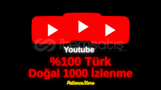 ⚡Youtube %100 Kalıcı Doğal 1000 İzlenme 