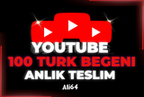 YOUTUBE 100 TÜRK BEĞENİ - GARANTİLİ