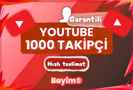 YOUTUBE 1.000 ABONE / GARANTİLİ