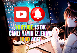 YouTube - 1.000 Adet 15 DK Canlı Yayın İzleme⭐