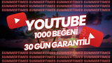 YOUTUBE 1000 BEĞENİ 30 GÜN GARANTİLİ