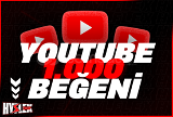 Youtube 1.000 Beğeni / Garantili !!