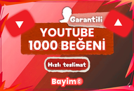 YOUTUBE 1.000 BEĞENİ / GARANTİLİ