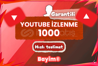 YOUTUBE 1.000 İZLENME / GARANTİLİ