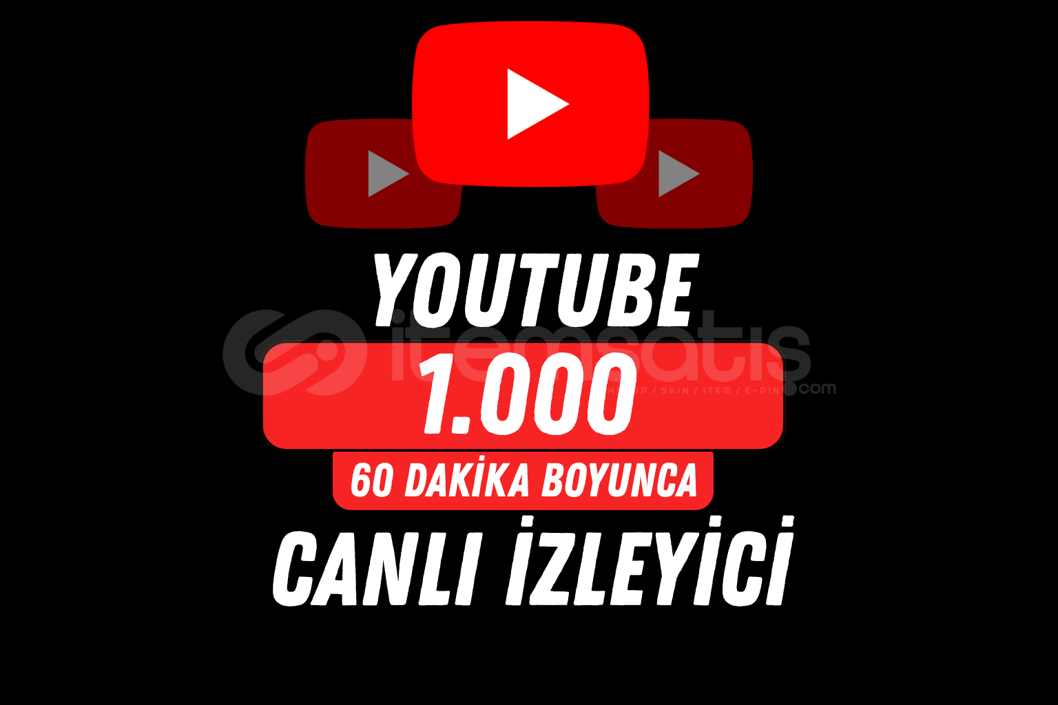 YOUTUBE 1000 İZLEYİCİ - 60 DAKİKA / HIZLI YOUTUBE 1000 İZLEYİCİ - 60 DAKİKA / HIZLI