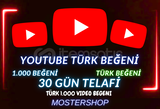 YOUTUBE 1.000 TÜRK BEĞENİ 