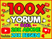 ⭐KALICI YOUTUBE 100X ÖZEL YORUM 20X ABONE 20x-