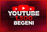 YOUTUBE 1500 BEĞENİ KALİTELİ/