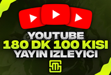 ✨YouTube 180 Dk 100 Kişi Yayın İzleyici!