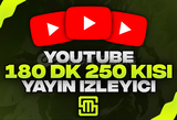 ✨YouTube 180 Dk 250 Kişi Yayın İzleyici!