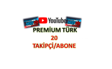 Youtube 20 ADET PREMİUM TÜRK TAKİPÇİ