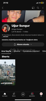 YouTube 2.400 Aboneli Satılık Hesap 