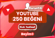 YOUTUBE 250 BEĞENİ / GARANTİLİ