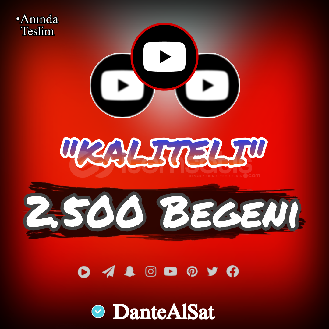 YouTube 2500 Beğeni Garanti!  YouTube 2500 Beğeni Garanti!