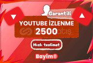 YOUTUBE 2.500 İZLENME / GARANTİLİ