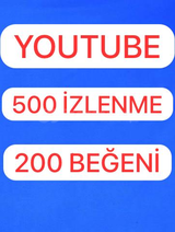 YOUTUBE 500 İZLENME 200 BEĞENİ