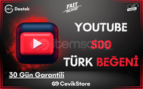⭐️YouTube 500 Türk Beğeni [Garanti]⭐️